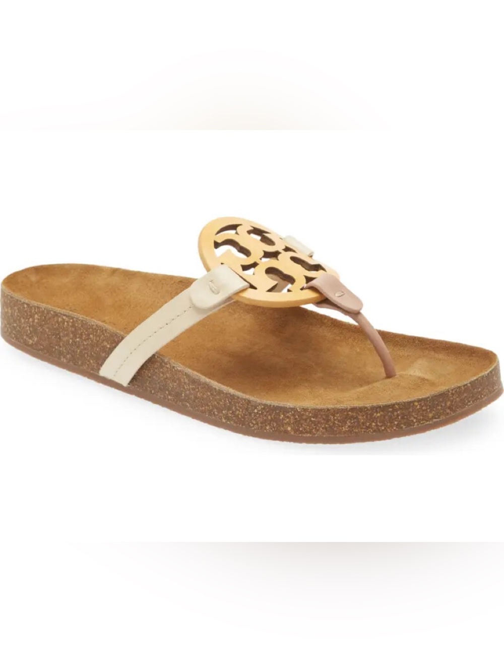 Authentic Tory Burch Miller cloud 7.5 leather sandal multi $298